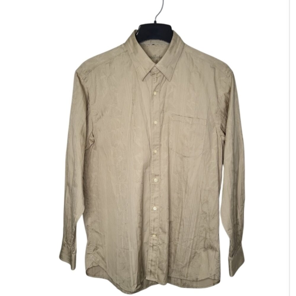 Tommy Bahama Men's Shirt Size L Long Sleeve Button Up 100% Cotton Khaki Colour